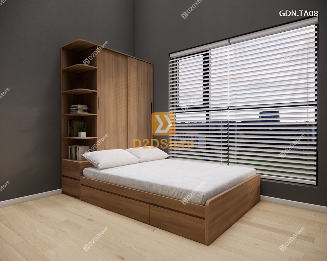  Giường ngủ kết hợp tủ áo GDN.TA08 