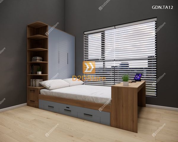 Giường ngủ kết hợp tủ áo GDN.TA12