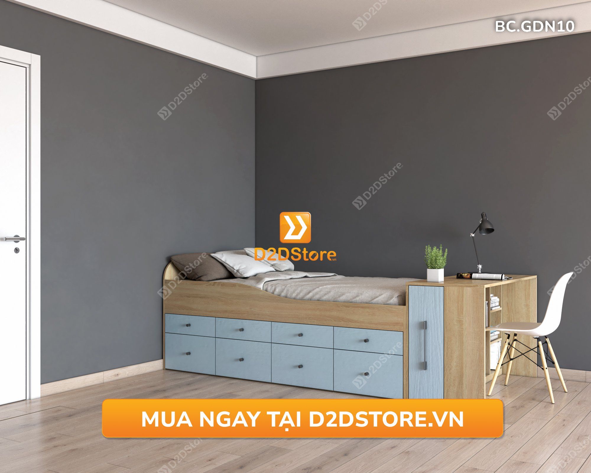  Giường đa năng kết hợp ngăn kéo và bàn học mã BC.GDN10 