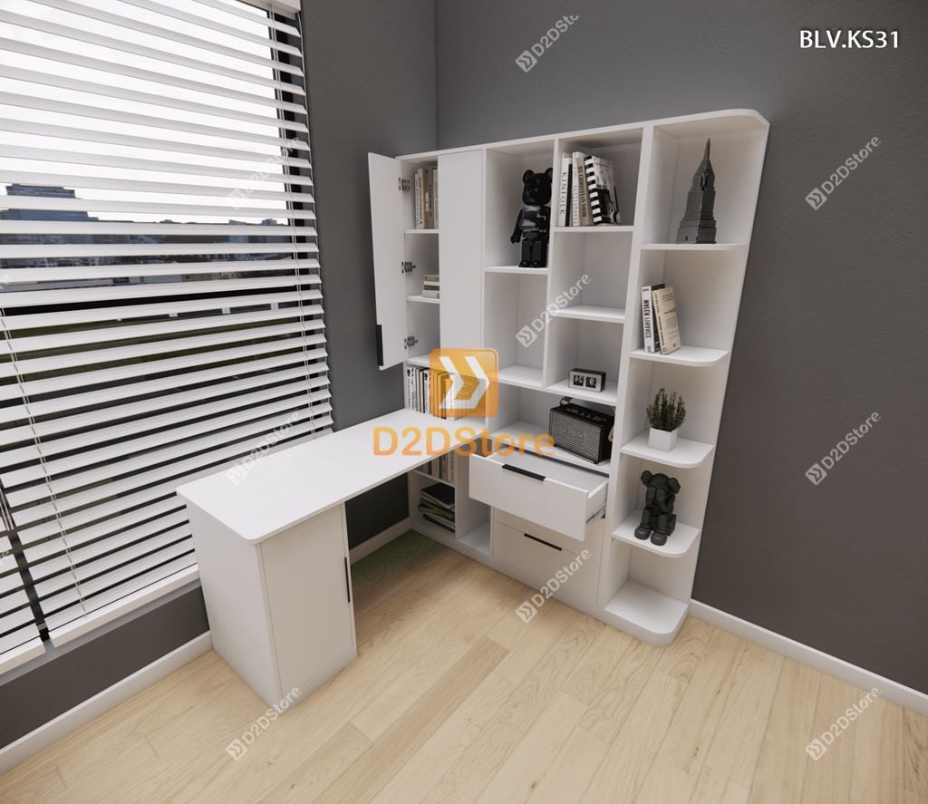 Bàn làm việc kết hợp kệ sách BLV.KS31