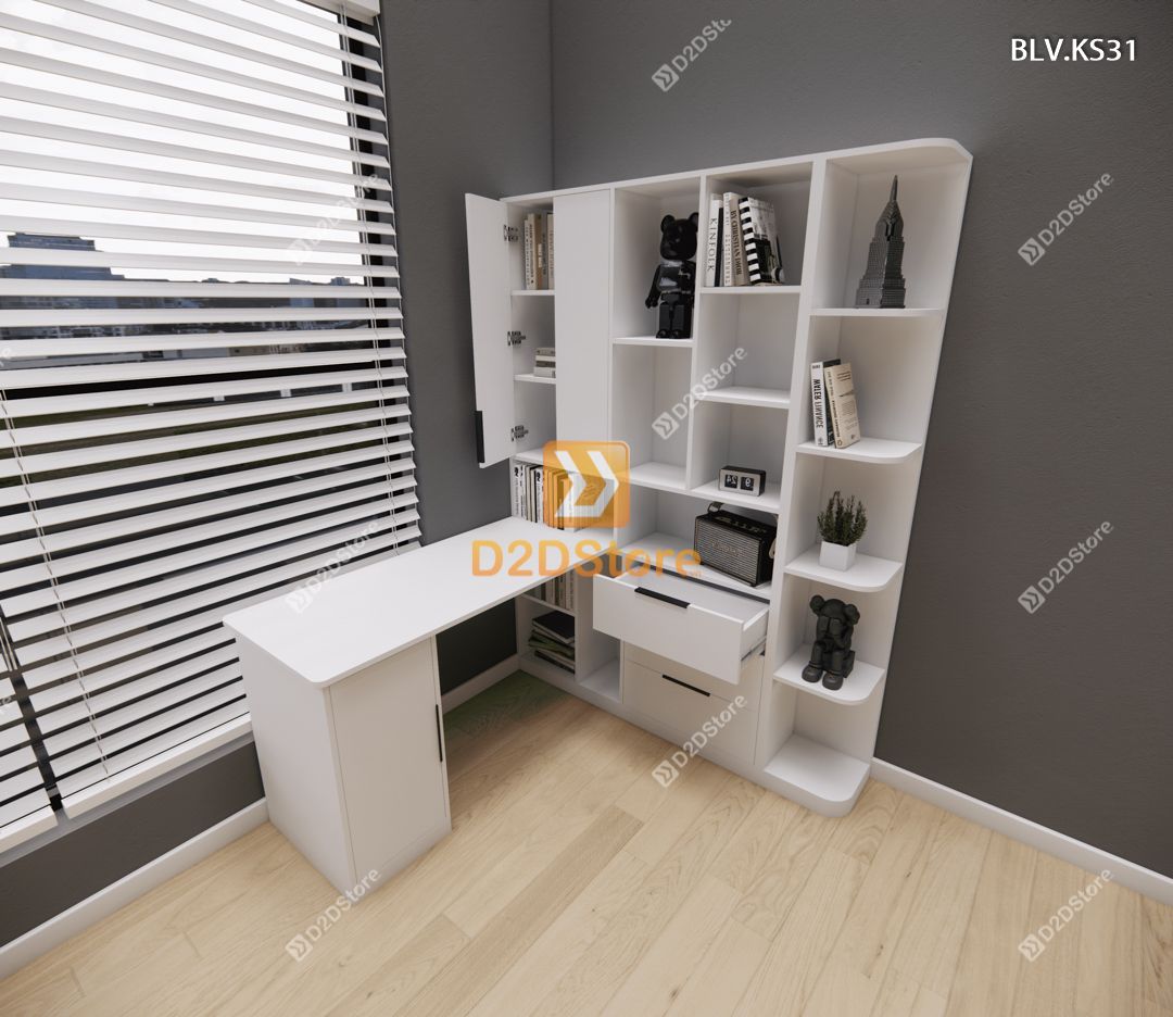  Bàn làm việc kết hợp kệ sách BLV.KS31 