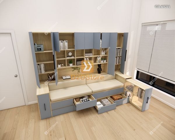 Ghế Bench kết hợp tủ kệ sách GB.KS01