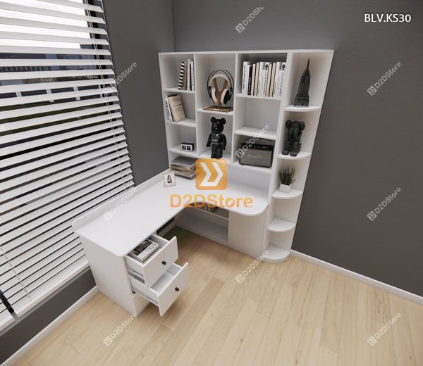 Bàn làm việc kết hợp kệ sách BLV.KS30