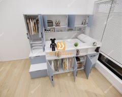 Giường ngủ kết hợp bàn học tủ áo GDN.BT05