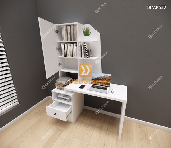 Bàn làm việc kết hợp kệ sách BLV.KS32