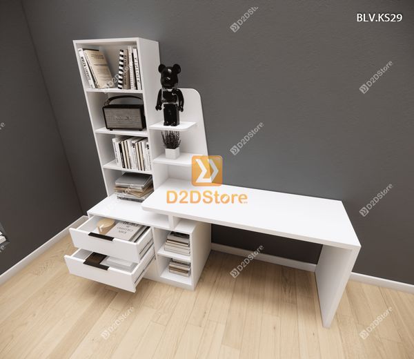 Bàn làm việc kết hợp kệ sách BLV.KS29