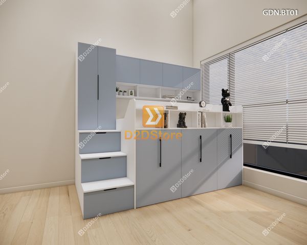 Giường ngủ kết hợp bàn học tủ áo GDN.BT01