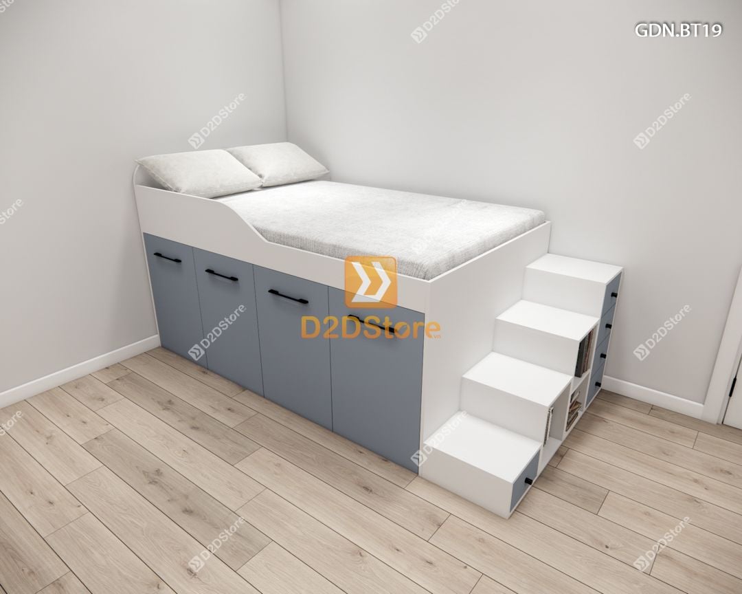  Giường ngủ kết hợp bàn học tủ áo GDN.BT19 