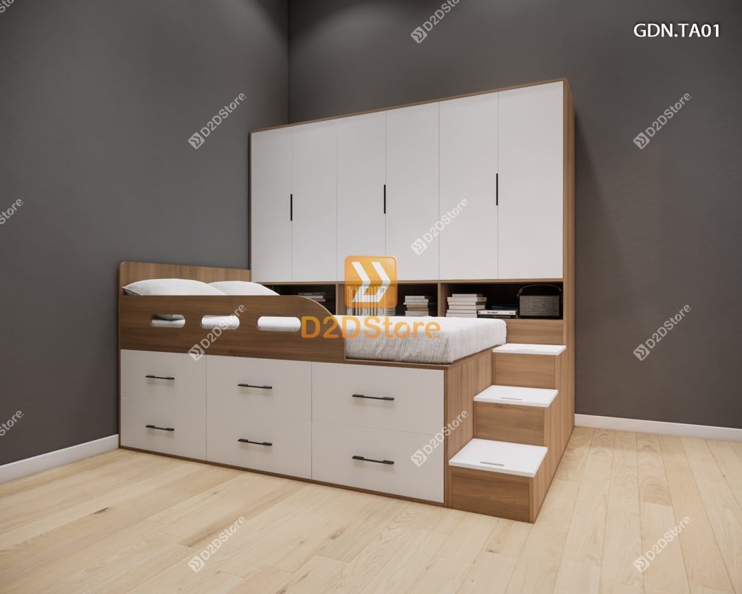  Giường ngủ kết hợp tủ áo GDN.TA01 