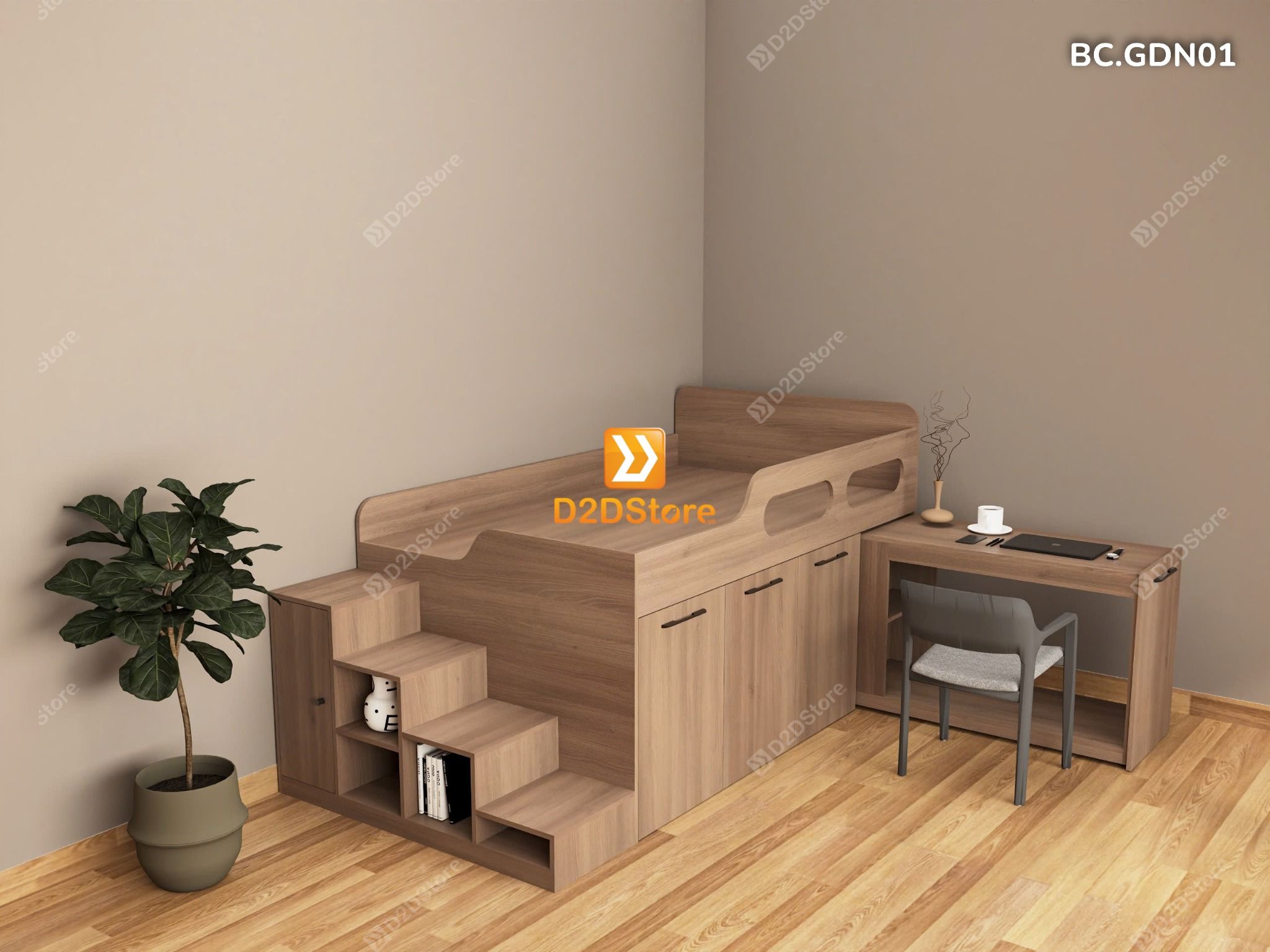  Giường đa năng kết hợp tủ kéo và bàn học mã BC.GDN01 