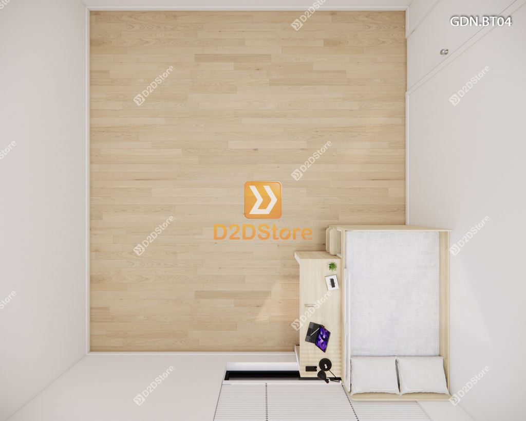 Giường ngủ kết hợp bàn học tủ áo GDN.BT04