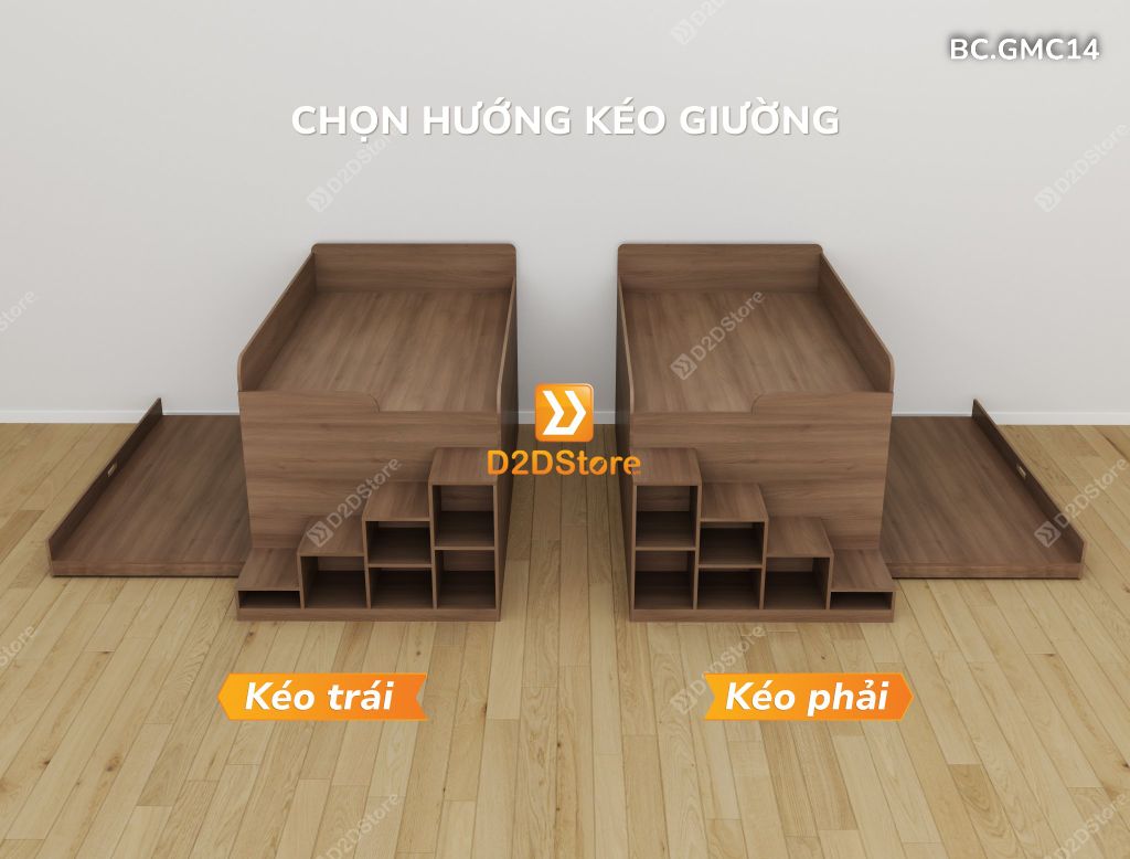Giường kéo 2 tầng thông minh nhiều kích thước mã BC.GMC14
