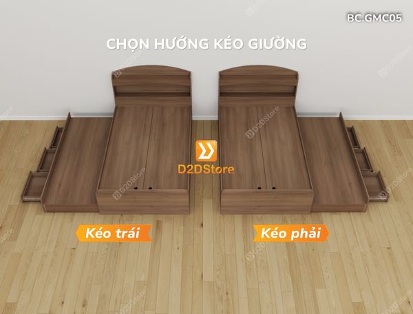 Giường kéo 2 tầng mẹ bồng con nhiều kích thước mã BC.GMC05