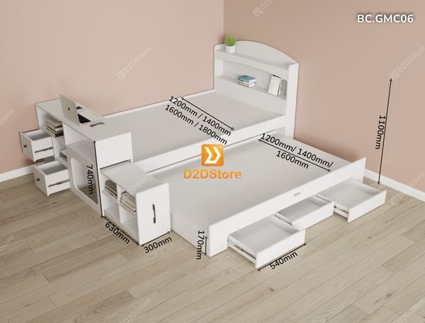 Giường kéo 2 tầng thông minh nhiều kích thước mã BC.GMC06