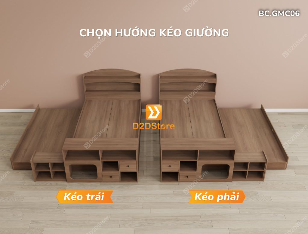 Giường kéo 2 tầng thông minh nhiều kích thước mã BC.GMC06