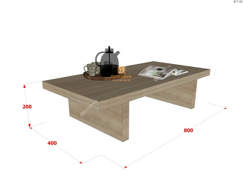 Bàn trà thiền thấp BTT.02