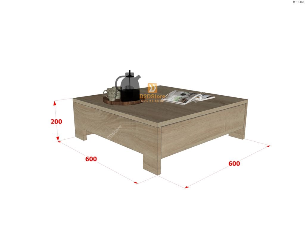 Bàn trà thiền thấp BTT.03