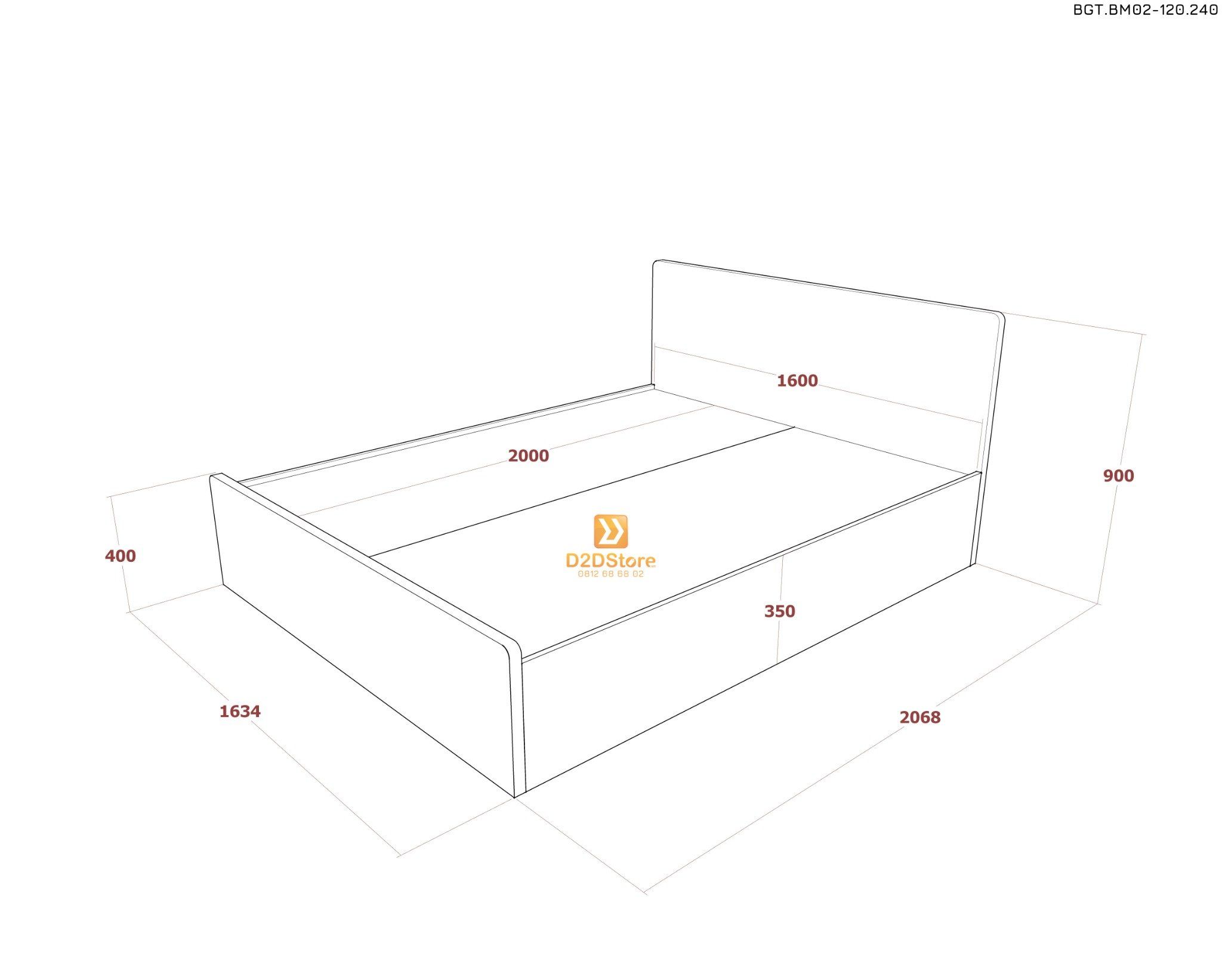  Bộ giường tủ phòng ngủ bố mẹ BGT.BM02-120.240 