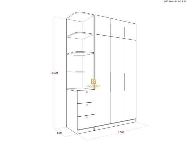 Bộ giường tủ phòng ngủ bố mẹ BGT.BM06-160.240