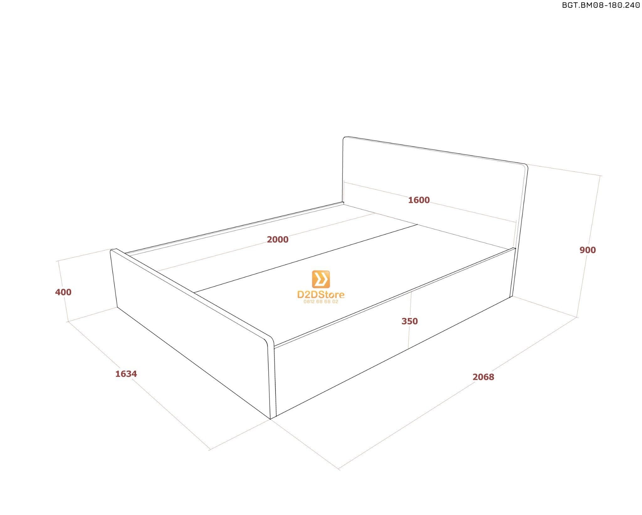  Bộ giường tủ phòng ngủ bố mẹ BGT.BM08-180.240 