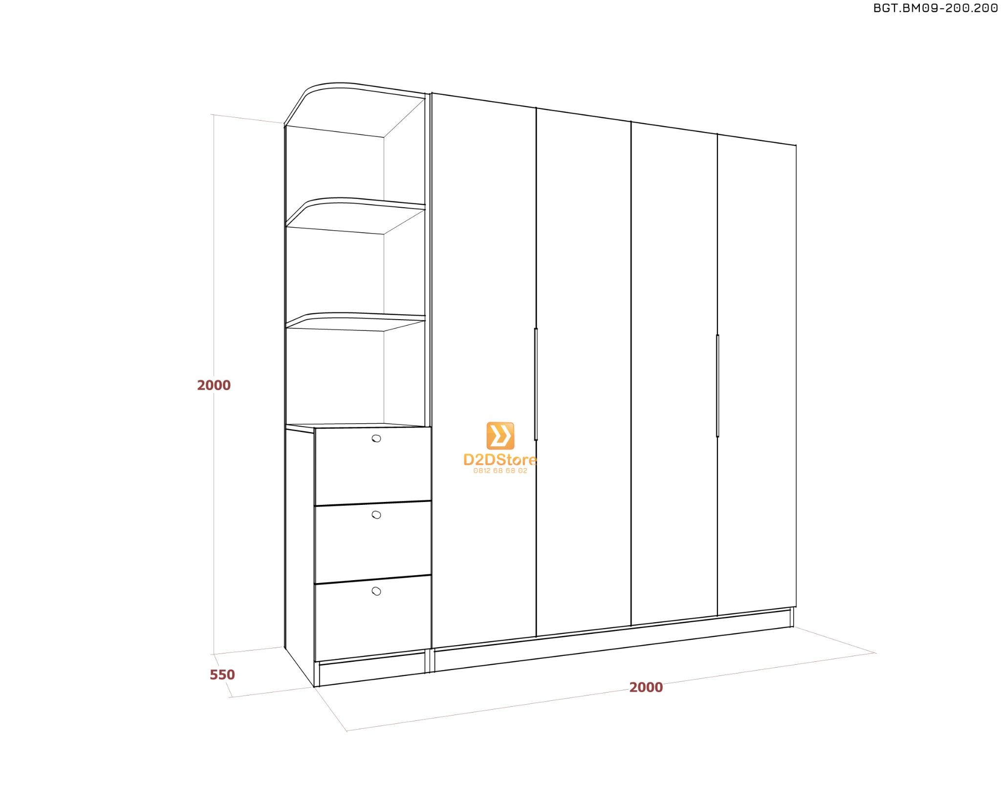  Bộ giường tủ phòng ngủ bố mẹ BGT.BM09-200.200 