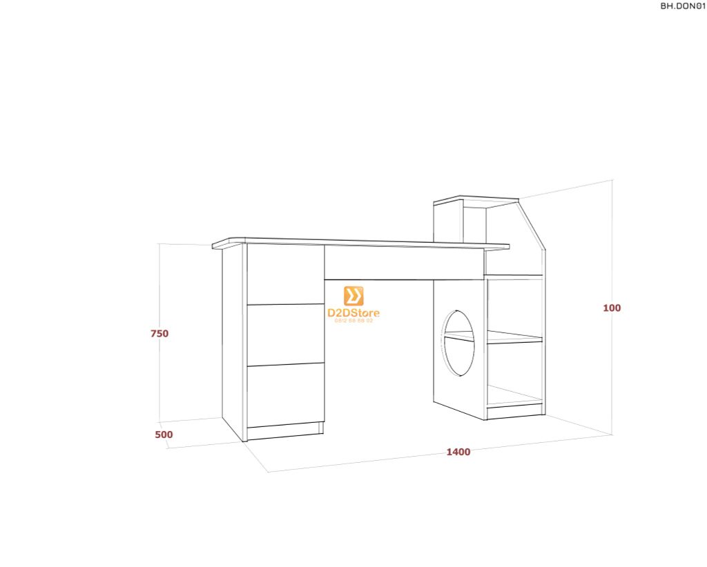 Bàn học đơn cho bé BH.DON01