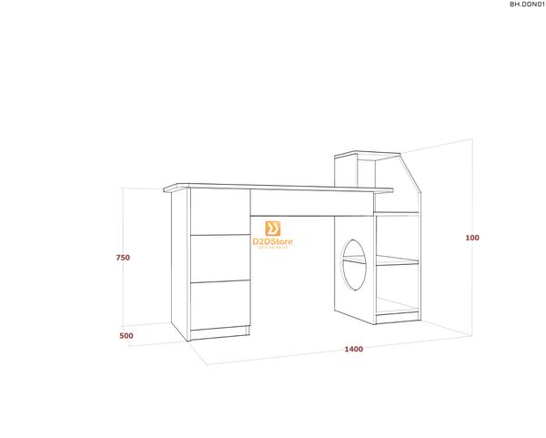Bàn học đơn cho bé BH.DON01