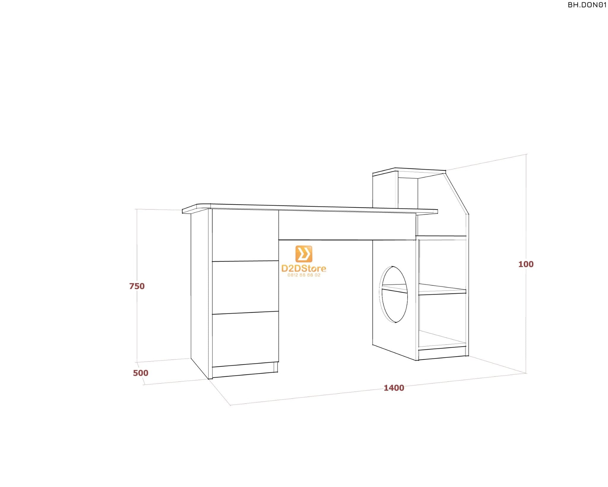  Bàn học đơn cho bé BH.DON01 