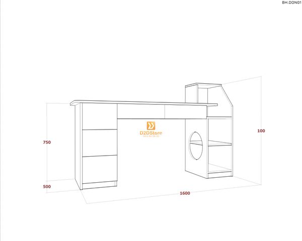 Bàn học đơn cho bé BH.DON01