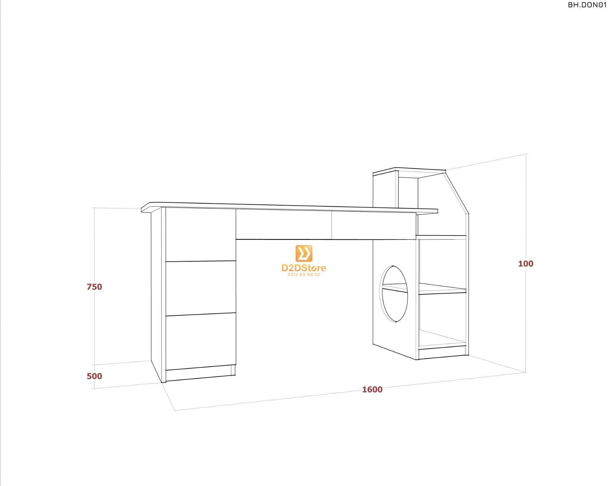  Bàn học đơn cho bé BH.DON01 