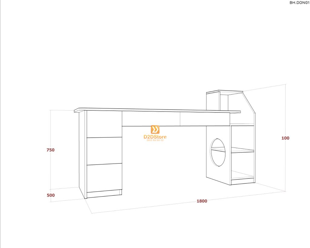 Bàn học đơn cho bé BH.DON01