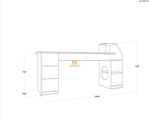 Bàn học đơn cho bé BH.DON01
