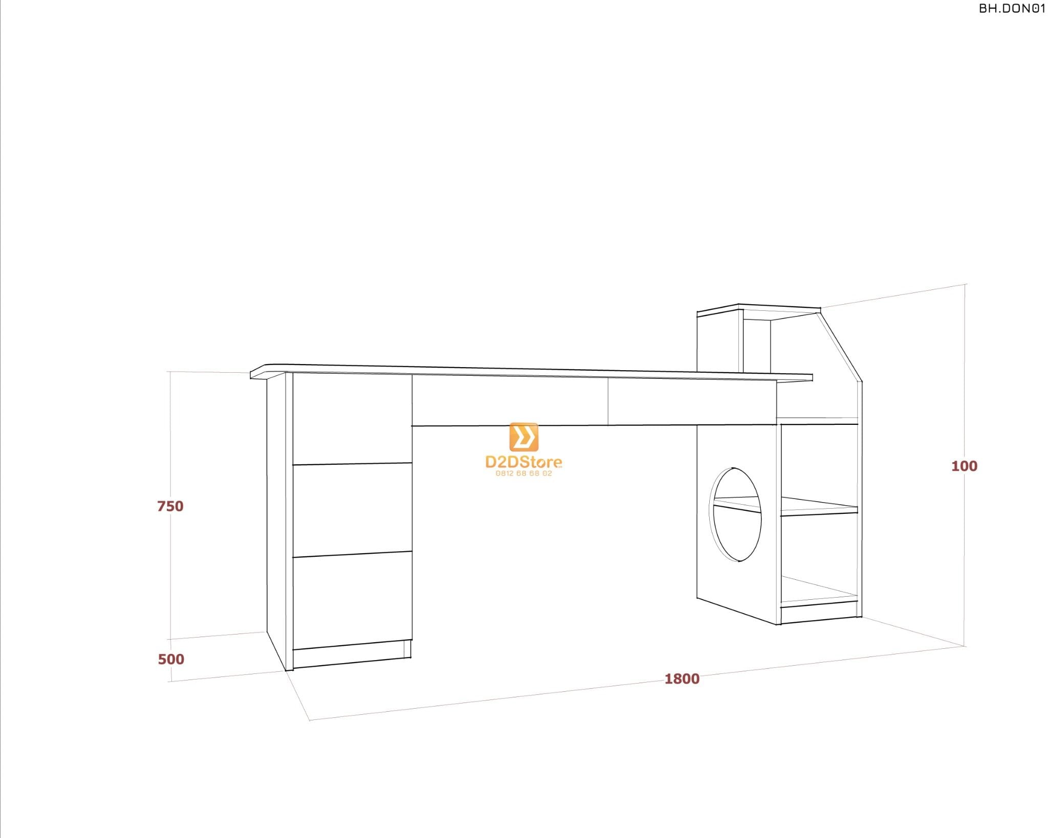  Bàn học đơn cho bé BH.DON01 