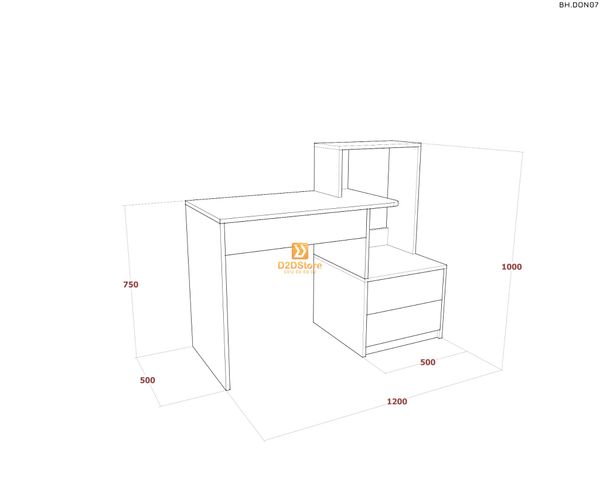 Bàn học đơn cho bé BH.DON07