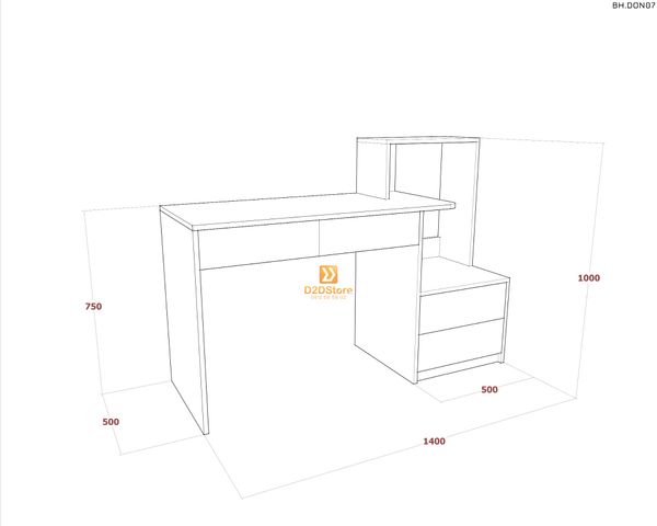 Bàn học đơn cho bé BH.DON07