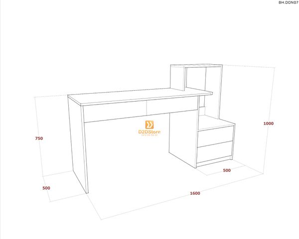 Bàn học đơn cho bé BH.DON07