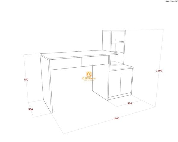 Bàn học đơn cho bé BH.DON08