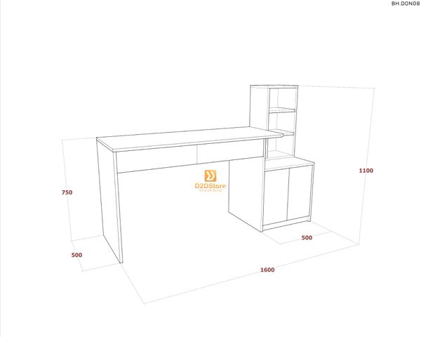 Bàn học đơn cho bé BH.DON08
