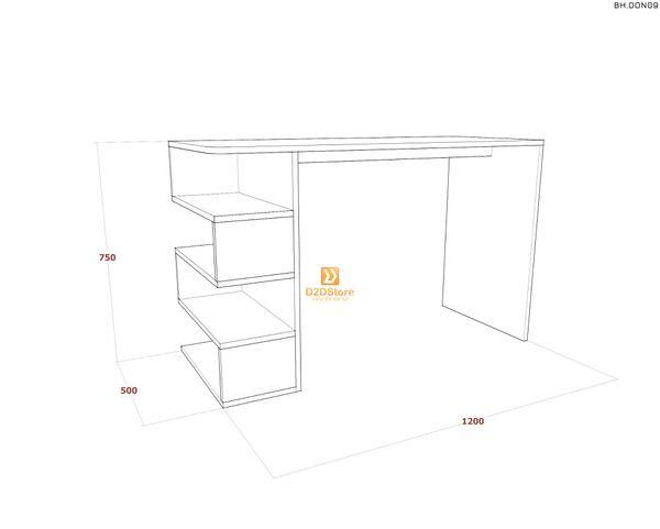 Bàn học đơn cho bé BH.DON09