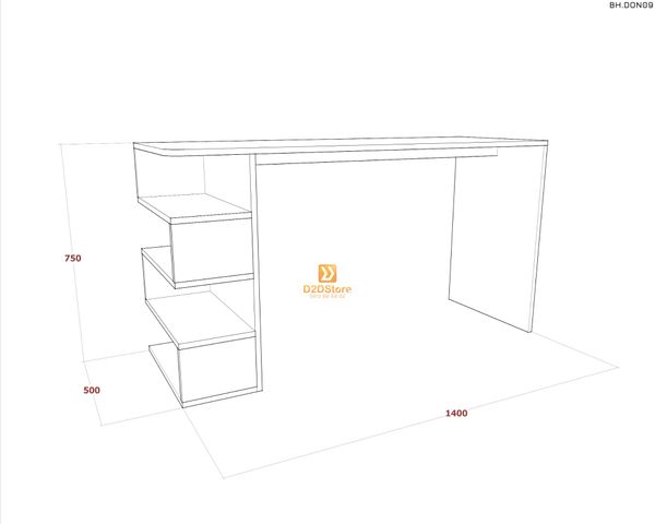 Bàn học đơn cho bé BH.DON09