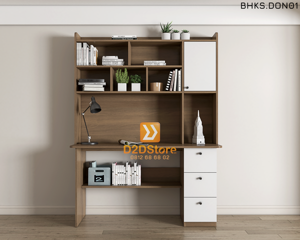 Bàn học đơn cho bé có kệ sách BHKS.DON01