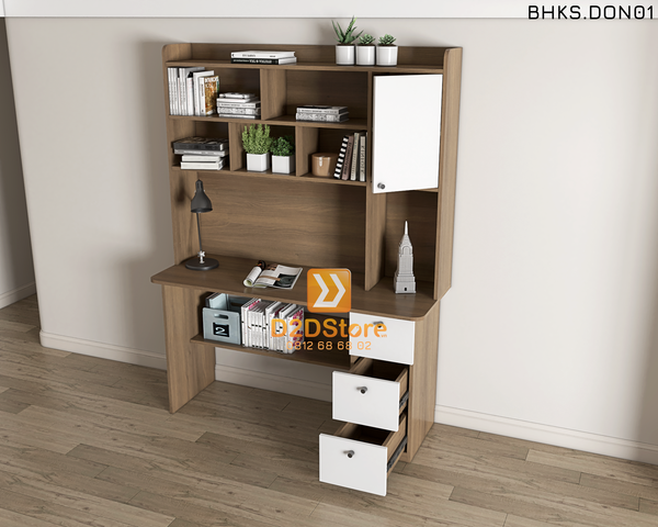 Bàn học đơn cho bé có kệ sách BHKS.DON01