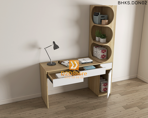 Bàn học đơn cho bé có kệ sách BHKS.DON02