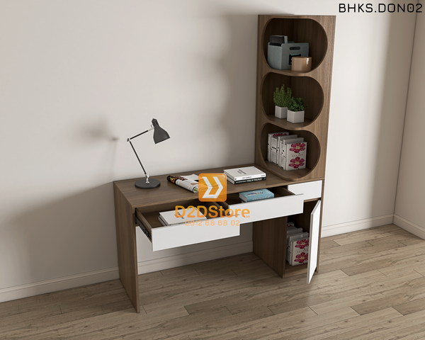 Bàn học đơn cho bé có kệ sách BHKS.DON02