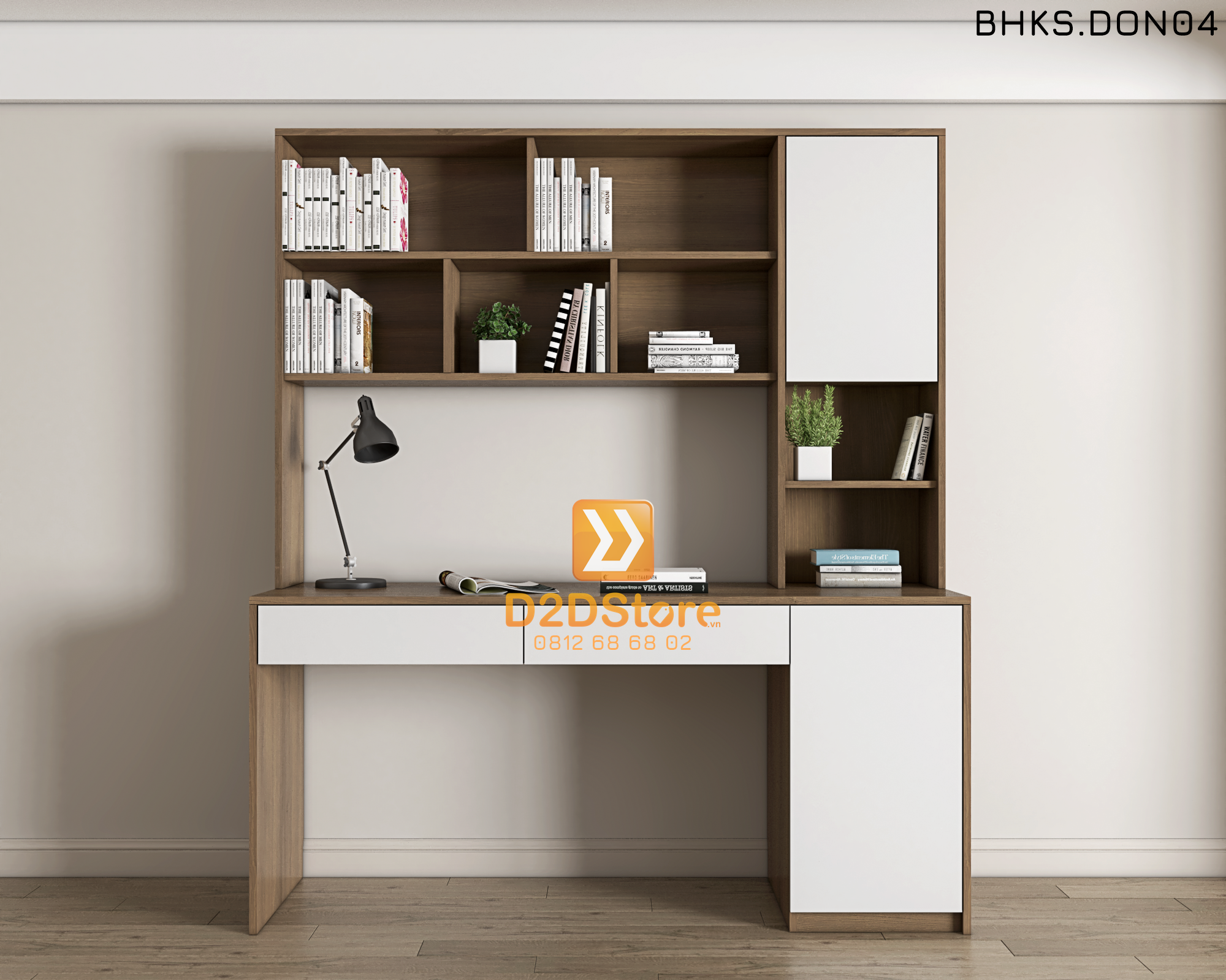  Bàn học đơn cho bé có kệ sách BHKS.DON04 