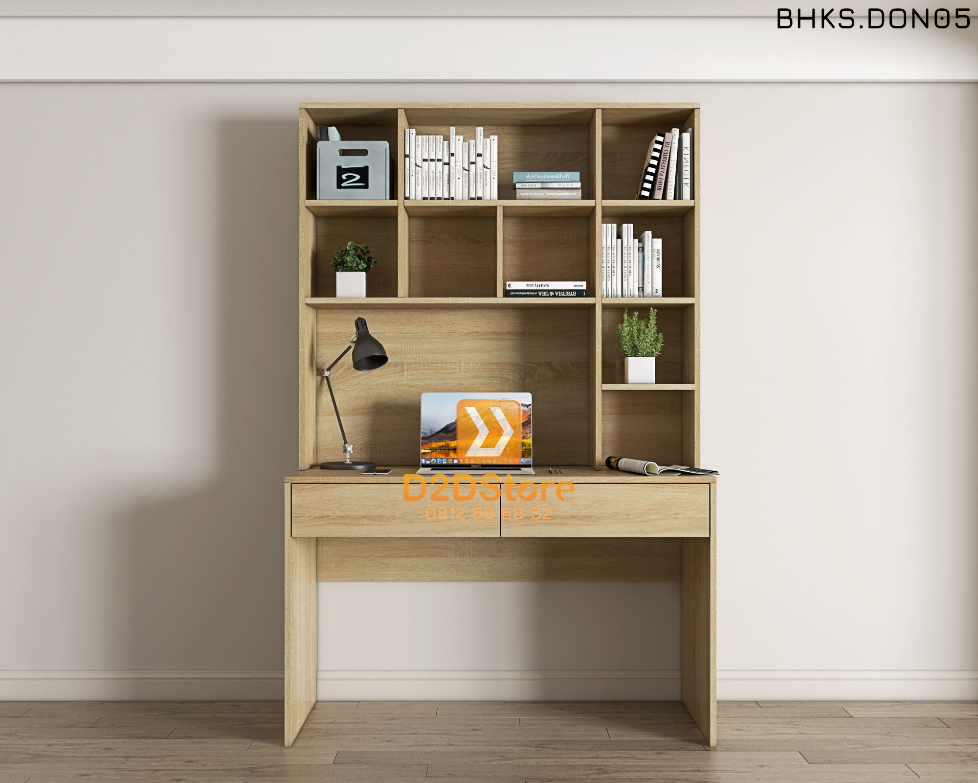  Bàn học đơn cho bé có kệ sách BHKS.DON05 