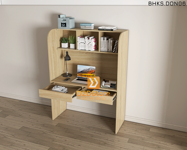 Bàn học đơn cho bé có kệ sách BHKS.DON06