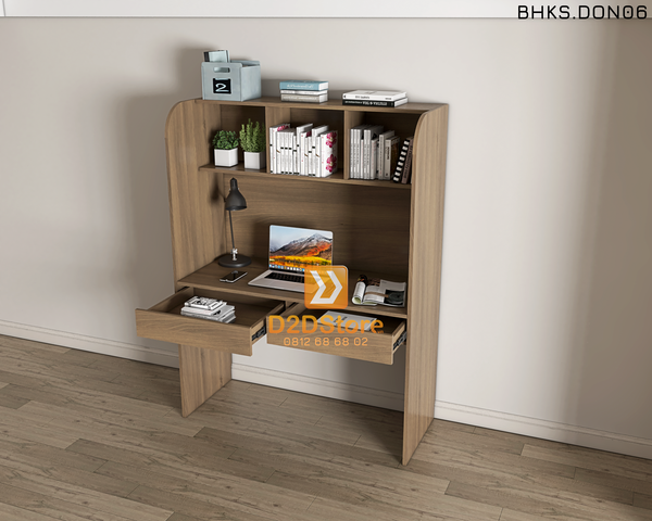 Bàn học đơn cho bé có kệ sách BHKS.DON06