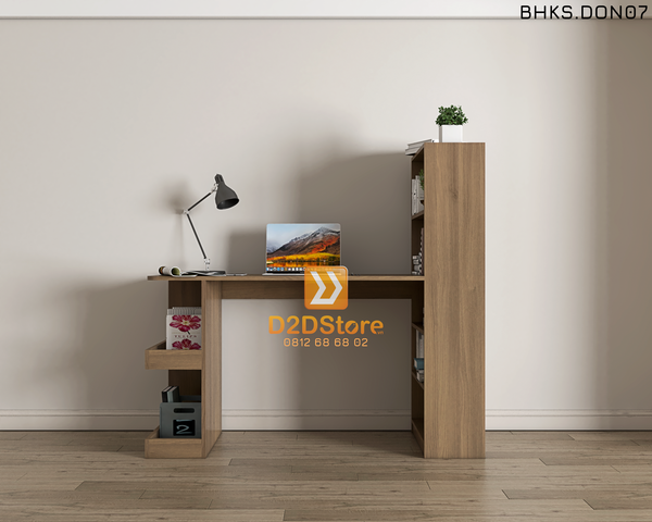 Bàn học đơn cho bé có kệ sách BHKS.DON07