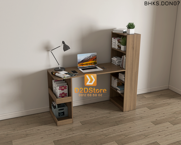 Bàn học đơn cho bé có kệ sách BHKS.DON07